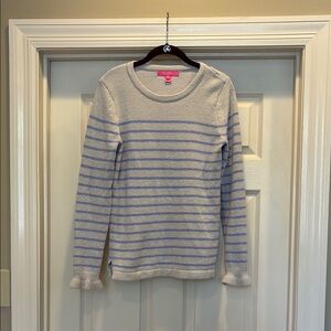Lilly Pulitzer Cream and Blue Striped Sweater